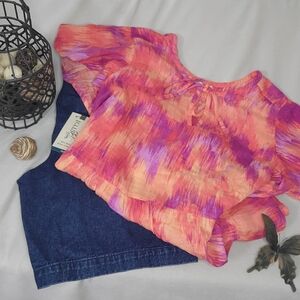 Terra & Sky Vibrant Pink and Purple Blouse
